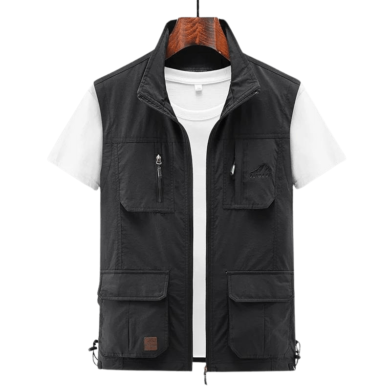 Rylan Vest — Durable Outdoor Vest with Multiple Pockets (Black XS) - | Zavonix