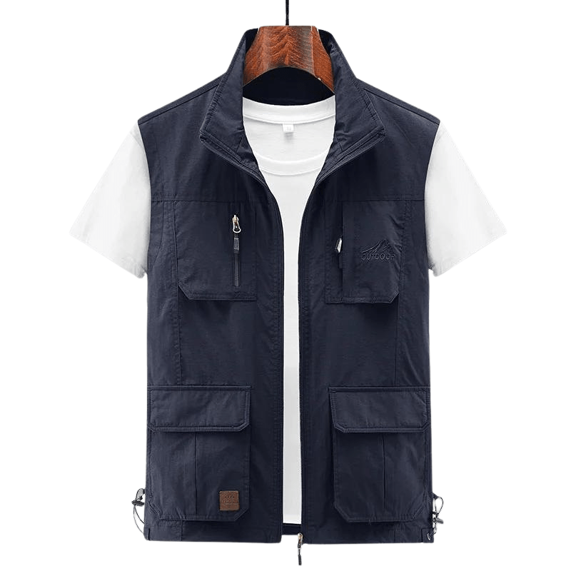 Rylan Vest — Durable Outdoor Vest with Multiple Pockets (Blue XS) - | Zavonix