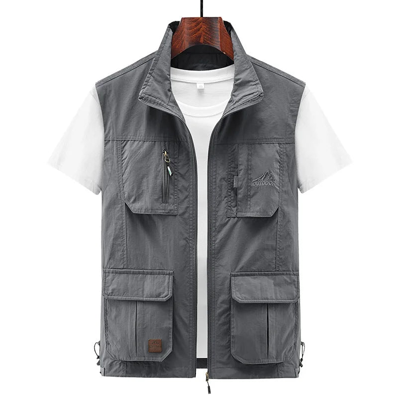Rylan Vest — Durable Outdoor Vest with Multiple Pockets (Gray XS) - | Zavonix