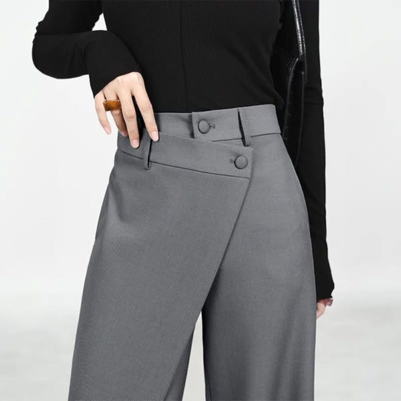 Rylan — 90s Grunge Asymmetrical Pants with Wrap Accents (Gray XS) - | Zavonix