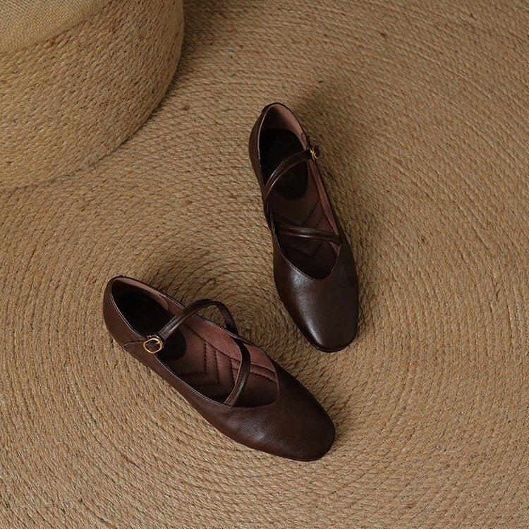 Serena Soft Leather Flats (Mocha US 5 / EU 35 - 36) - | Zavonix