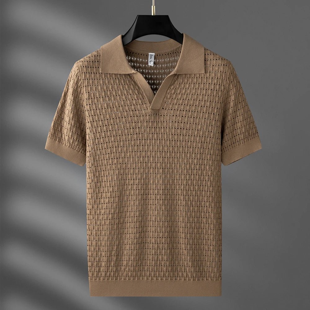 Sebastian Polo — Lightweight Breathable Viscose Polo Shirt for Warm Days (Coffee S) - | Zavonix