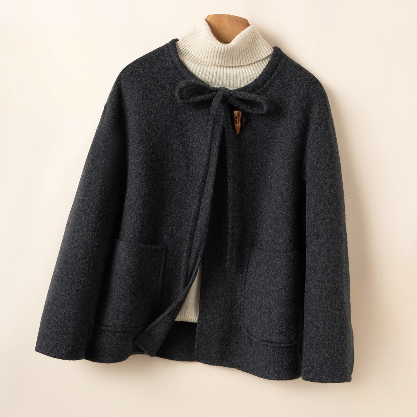 SHIRA WOOL COAT (Dark Gray XS) - | Zavonix
