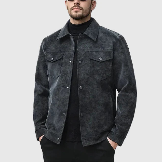"The Stazra" Field Jacket (Black S) - Suede Jacket | Zavonix
