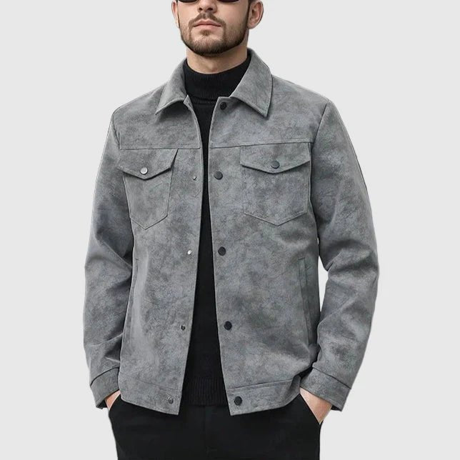 "The Stazra" Field Jacket (Gray S) - Suede Jacket | Zavonix