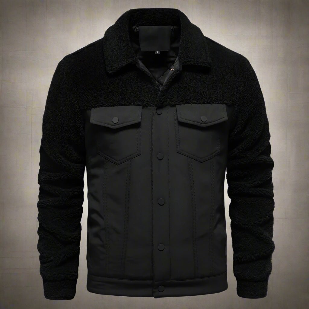 "Synthetic Sherpa Jacket" (Black S) - | Zavonix