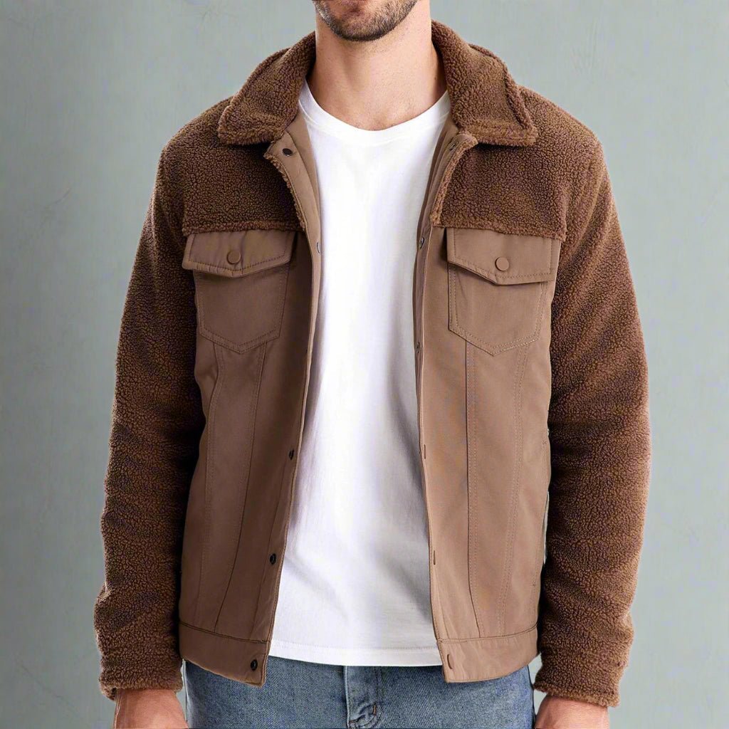 "Synthetic Sherpa Jacket" (Dark Blue S) - | Zavonix