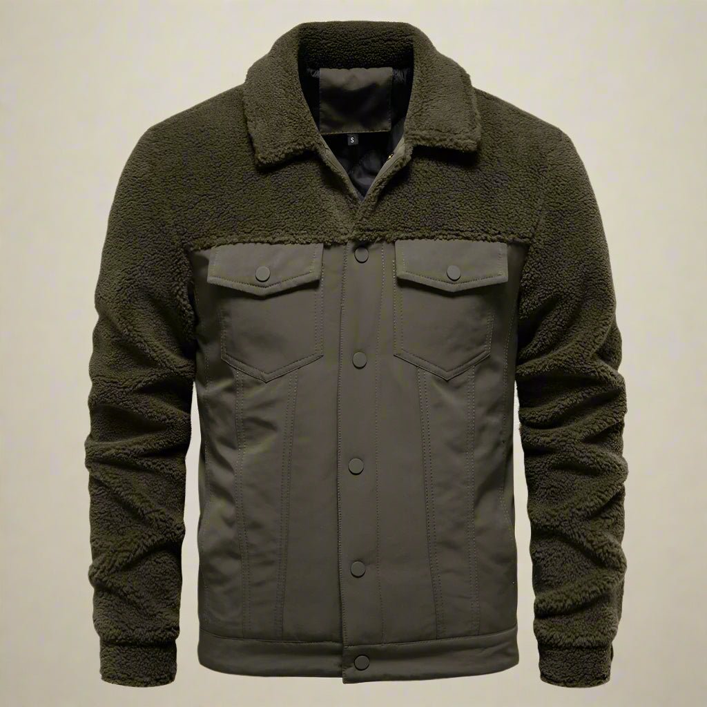 "Synthetic Sherpa Jacket" (Green S) - | Zavonix
