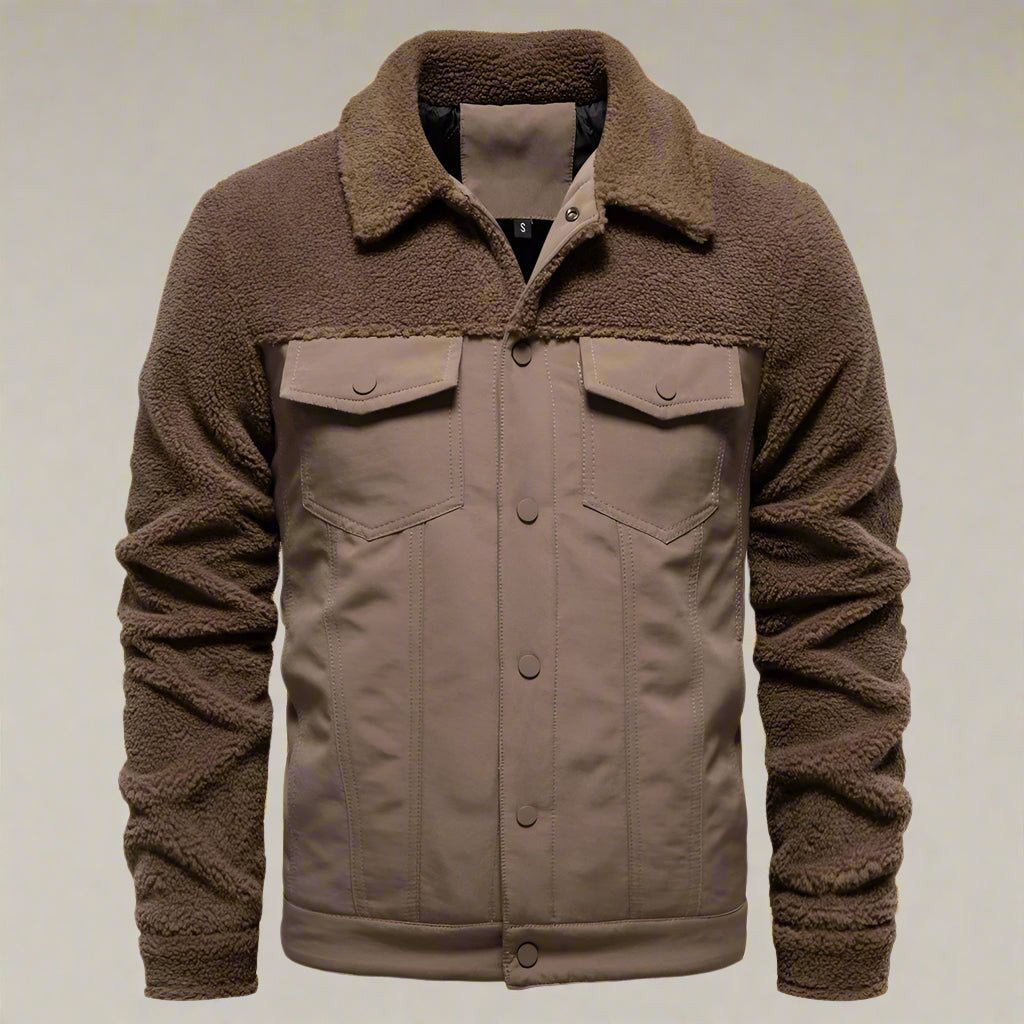 "Synthetic Sherpa Jacket" (Khaki S) - | Zavonix