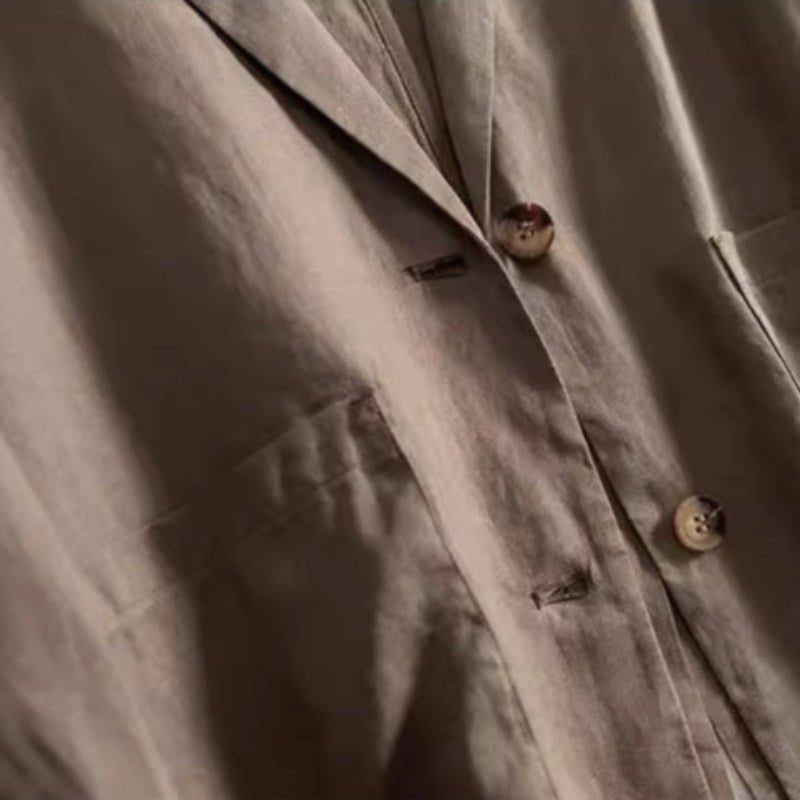 SkyWeave™ Linen Blazer — Command Every Room with Effortless Confidence and All - Day Comfort (Khaki XS) - | Zavonix