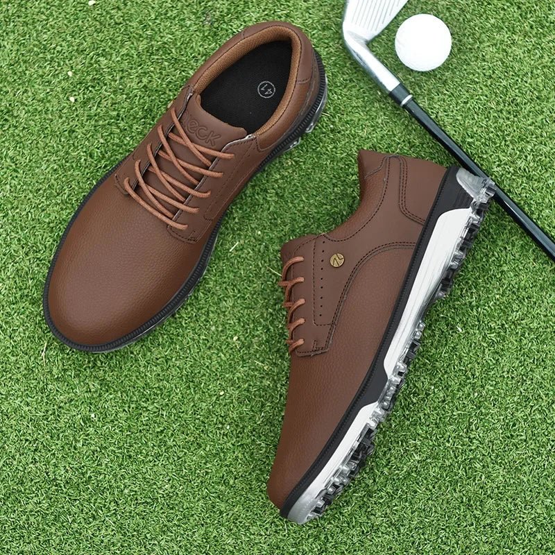 StridePro™ Leather Golf Shoes (Brown 6) - | Zavonix