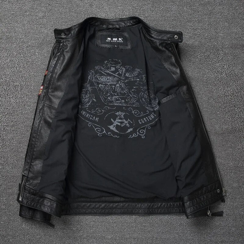 "Shadow Rider" - Genuine Cowhide Leather Motorcycle Jacket (Black XS) - Jacket | Zavonix