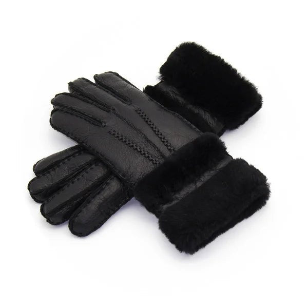 "Stirling" Leather Winter Gloves (Black ) - | Zavonix