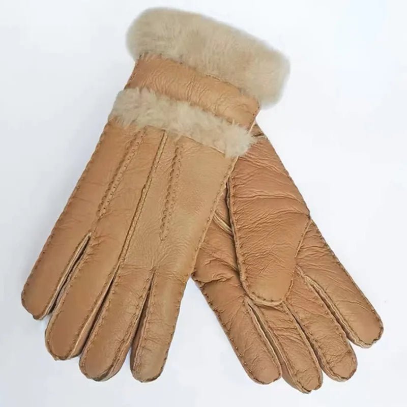 "Stirling" Leather Winter Gloves (Camel ) - | Zavonix