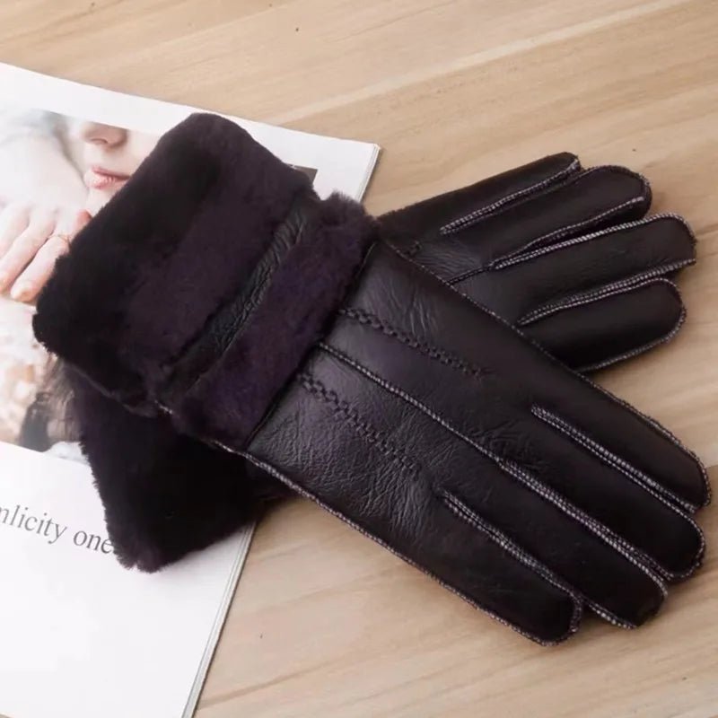 "Stirling" Leather Winter Gloves (Deep purple ) - | Zavonix