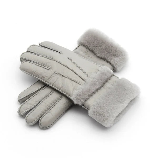 "Stirling" Leather Winter Gloves (Gray ) - | Zavonix