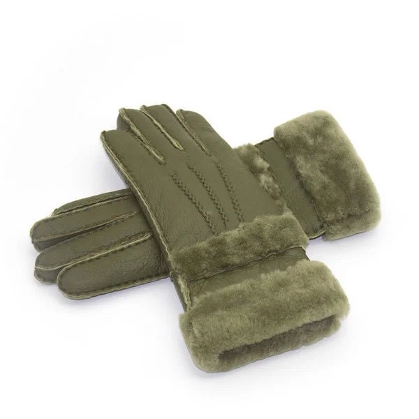 "Stirling" Leather Winter Gloves (Green ) - | Zavonix