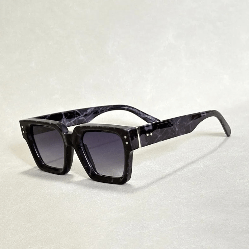Solis Bold Sunglasses — Durable Acetate Frame with UV400 Protection (Marble ) - | Zavonix