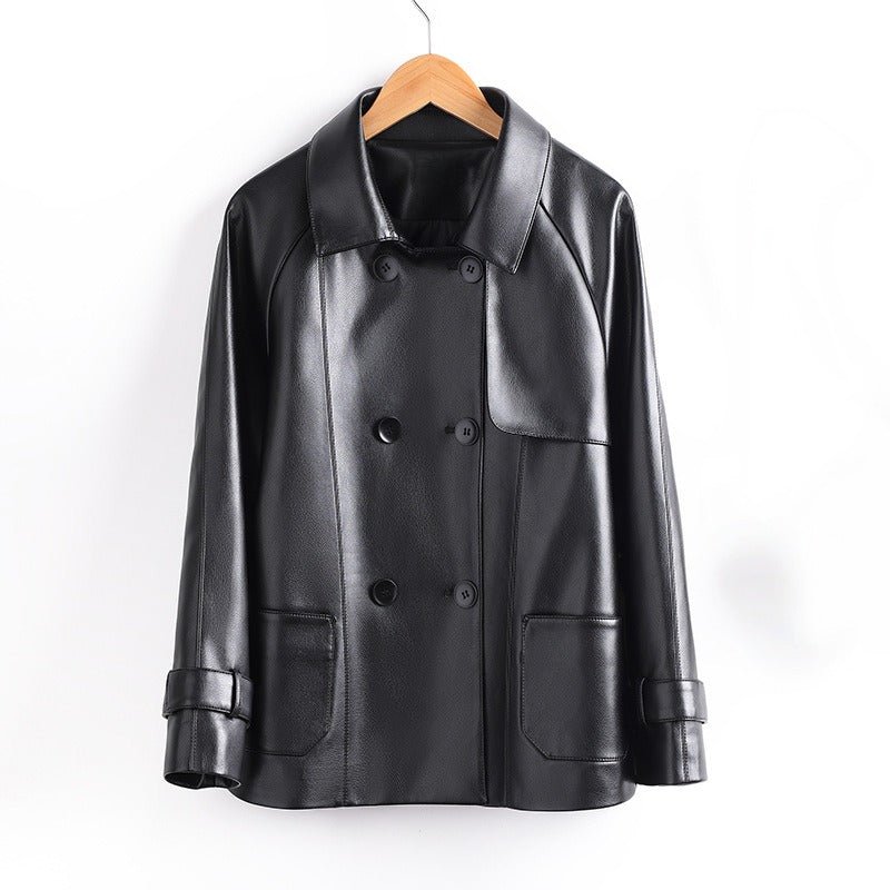 STACY™ LEATHER COAT (Black XS) - | Zavonix
