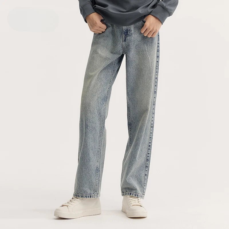 Soren Vintage Jeans — Wide - Leg Denim with Faded Wash Finish (Light Blue 26) - | Zavonix