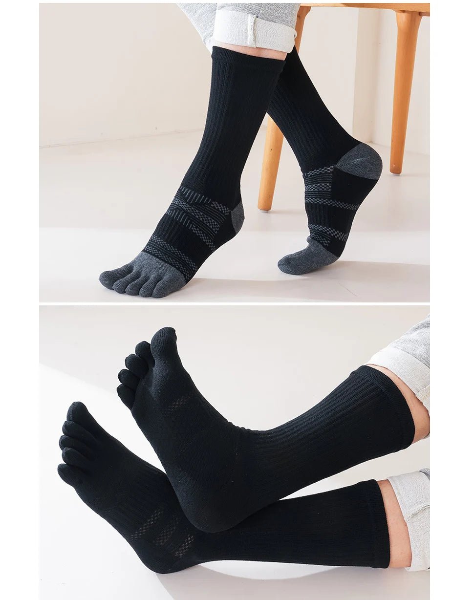 Men's Toe Separation Crew Socks — Breathable High - Crew Comfort (2 EU39 - 44) - | Zavonix