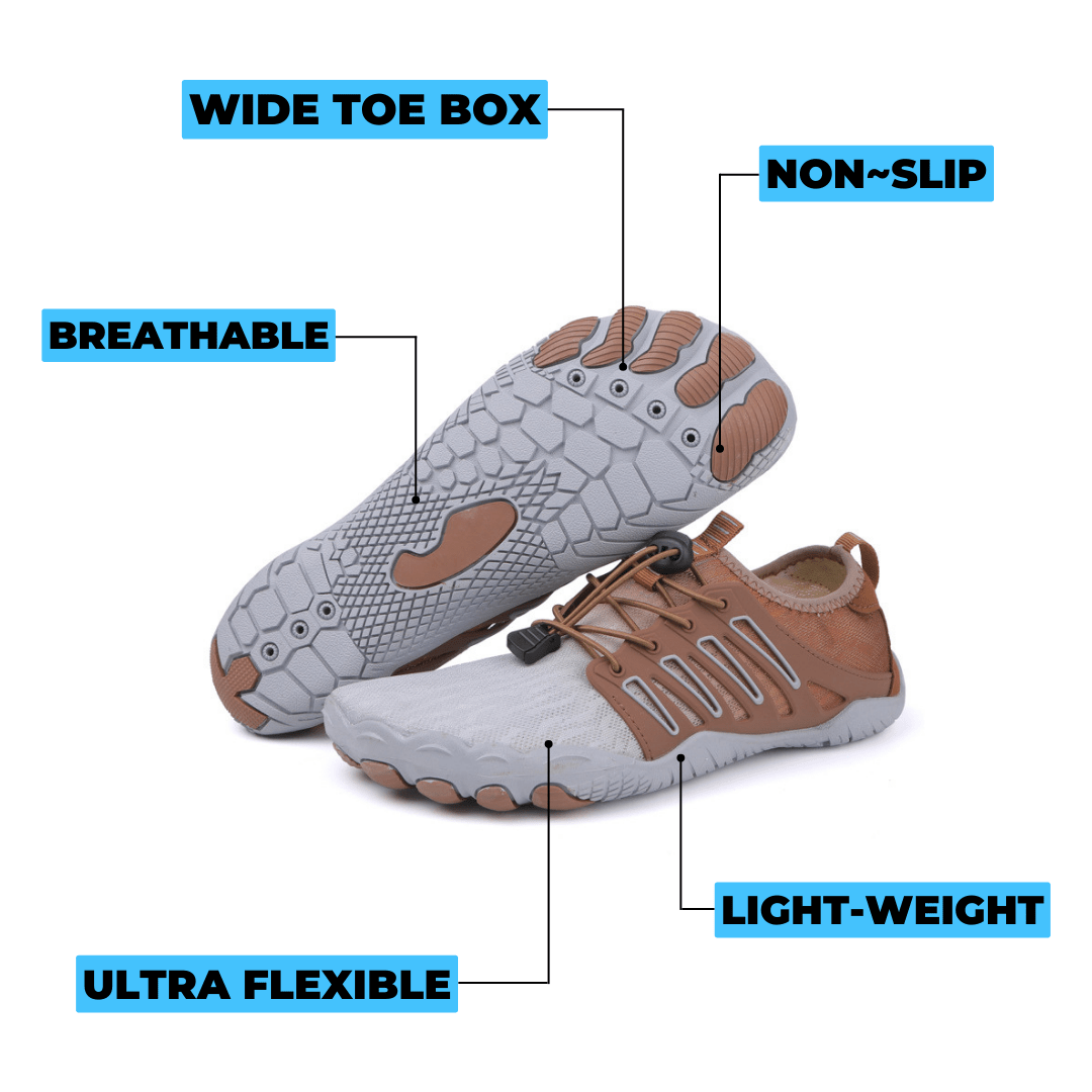 Lightweight Barefoot Shoes — Flexible Breathable Vegan Footwear (Beige Women 5 - 5.5 | Men 4.5 | EU 36) - | Zavonix