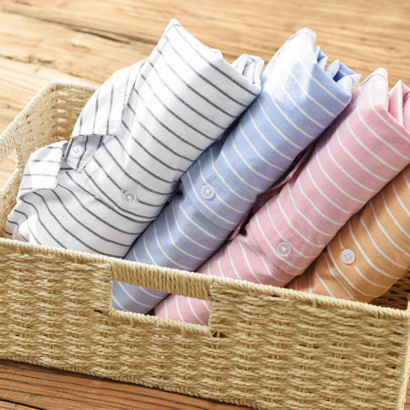 Striped Linen Shirt™ — Command Cool Confidence and Crush the Heat All Day (Blue XS) - | Zavonix