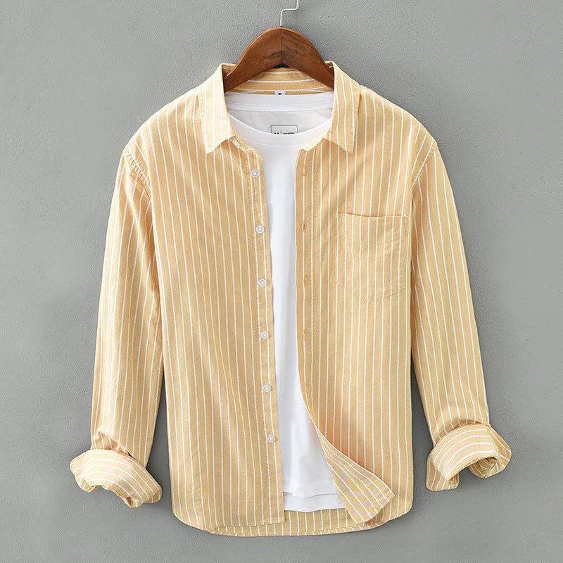 Striped Linen Shirt™ — Command Cool Confidence and Crush the Heat All Day (Blue XS) - | Zavonix