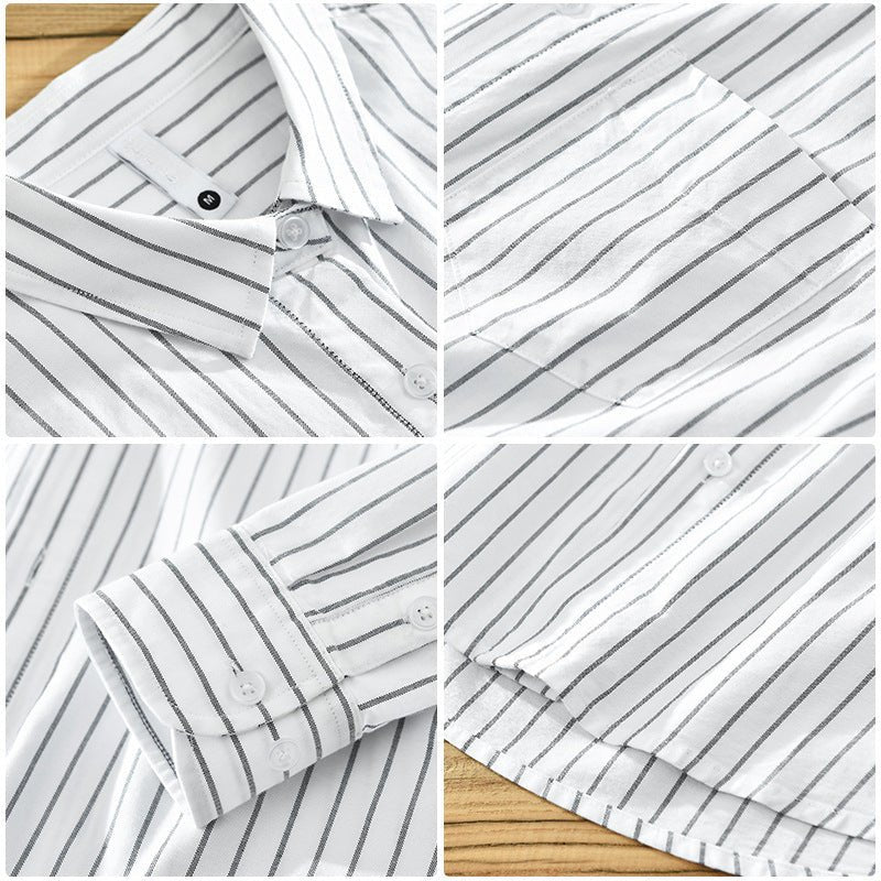 Striped Linen Shirt™ — Command Cool Confidence and Crush the Heat All Day (Blue XS) - | Zavonix