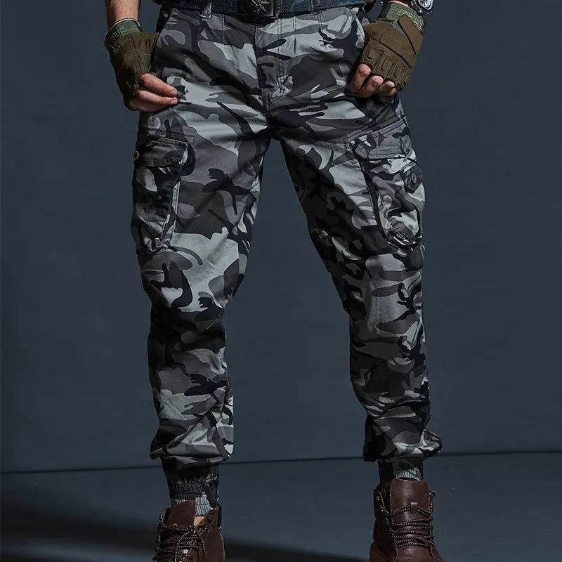 Tactical Cargo Pants - Combat Utility Pants (Grey Camouflage XS (US 28)) - | Zavonix