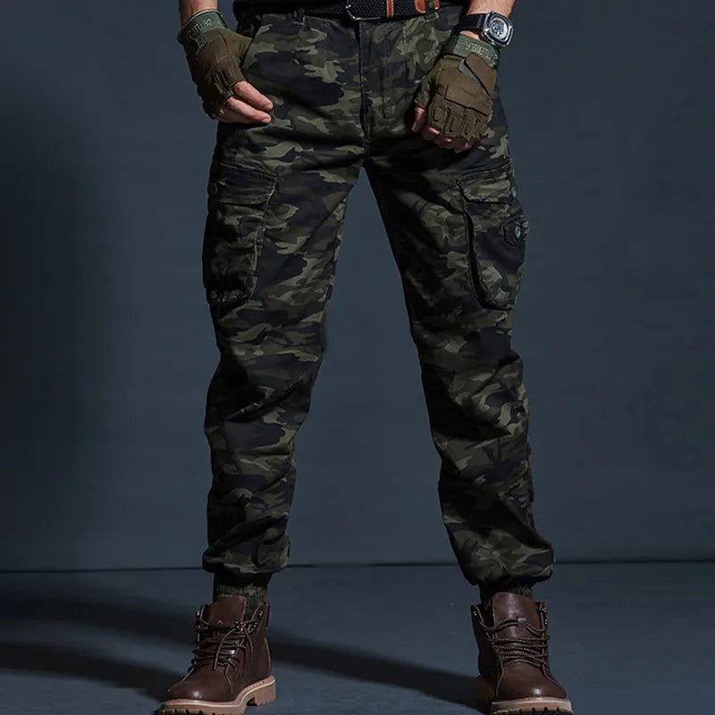 Tactical Cargo Pants - Combat Utility Pants (Grey Camouflage XS (US 28)) - | Zavonix