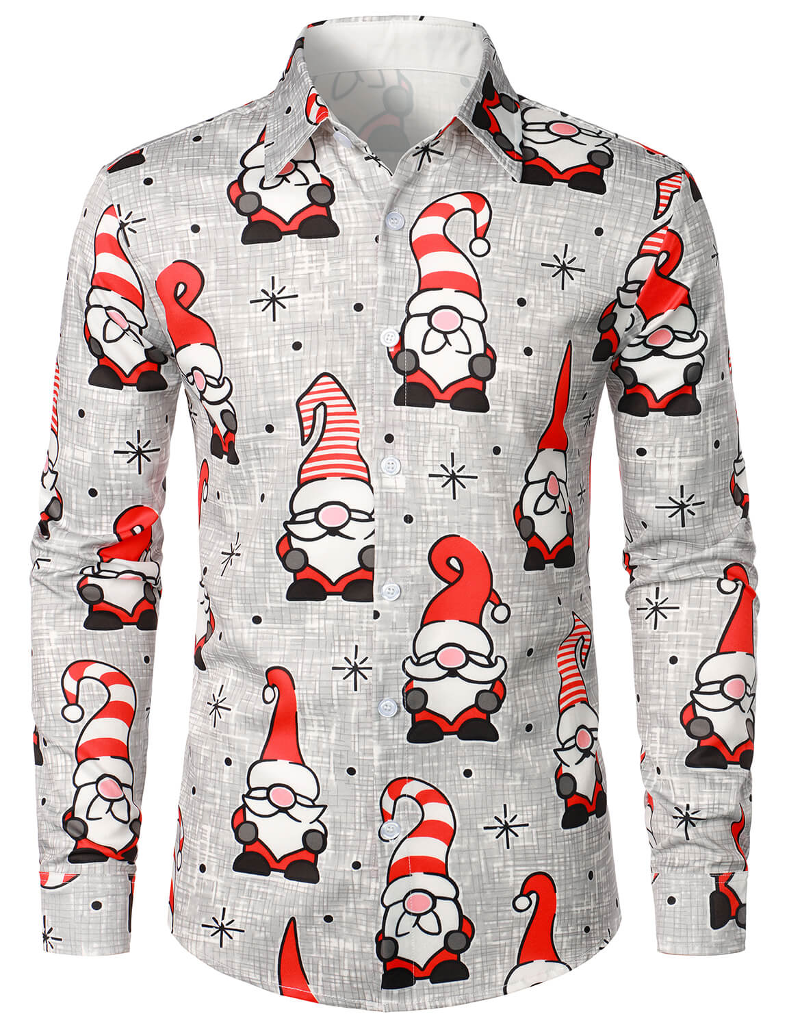 Tavren Gnome Shirt — Men's Stretch Holiday Tee with Wrinkle Resistance (Gray S) - xmas | Zavonix