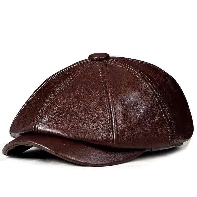 "The Timeless Gatsby" Leather Cap (Chocolate S) - | Zavonix