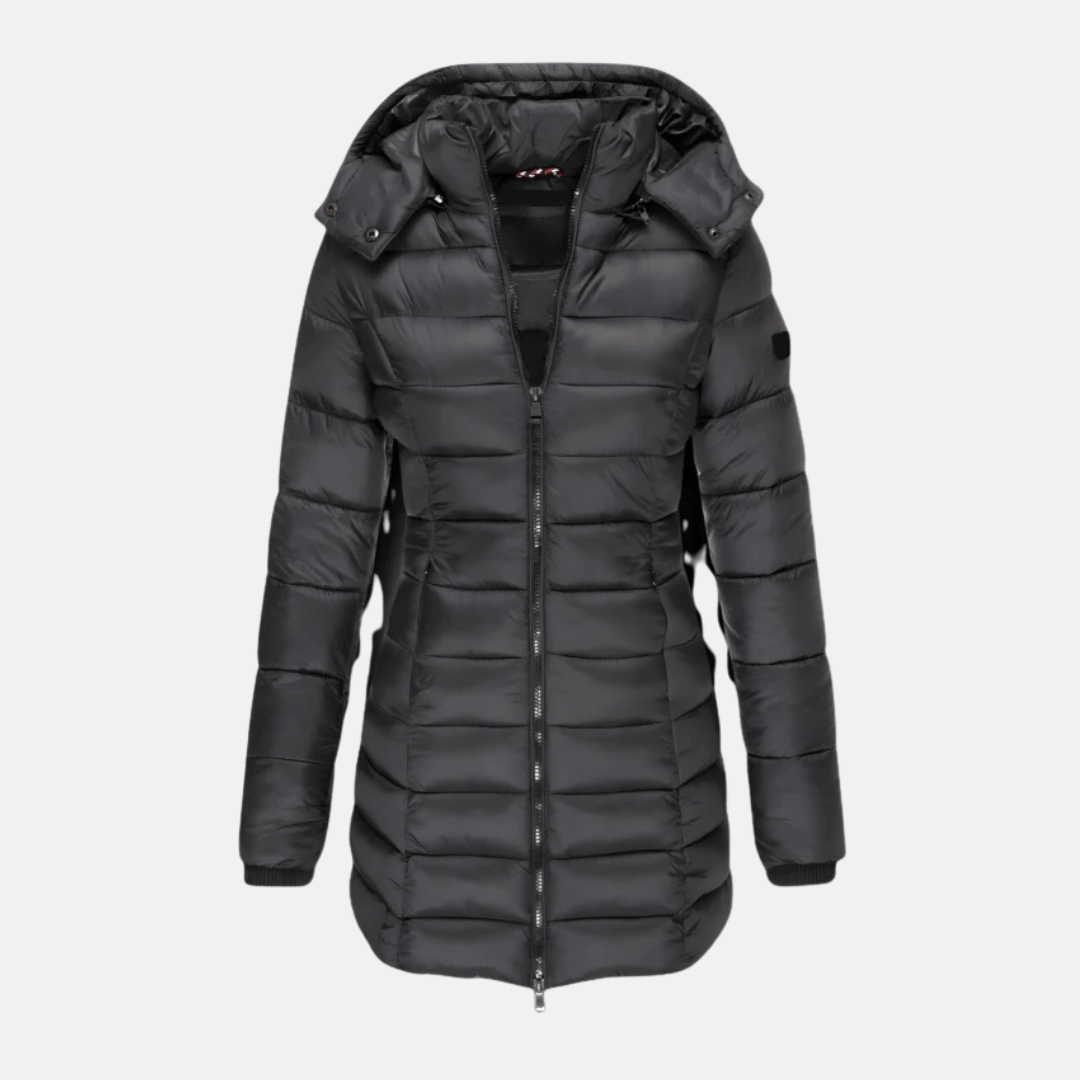 Veyla — Women’s Slim Quilted Hooded Puffer Coat with Ribbed Cuffs