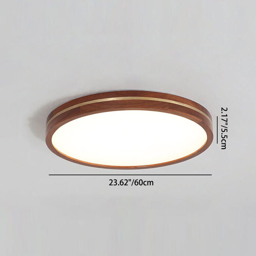 Wooden LED Flush Mount Ceiling Light with Dimmable Function – Modern Design for Indoor Spaces 8
