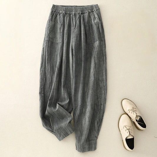 Elara Linen Pants — Lightweight Breathable Trousers with Oversized Pockets