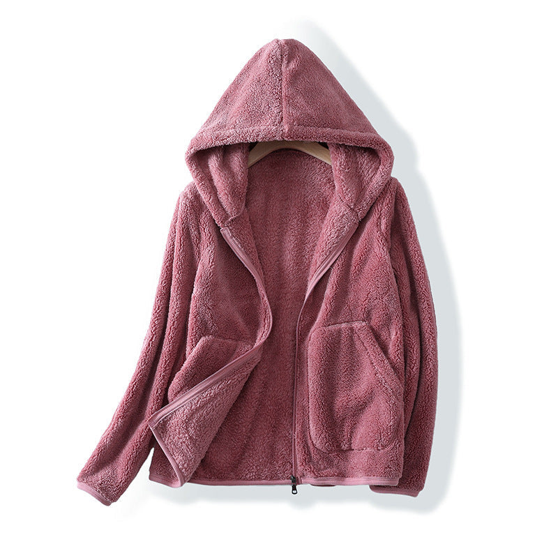 Cozy Fleece-Lined Hoodie with Hood and Pockets for Warmth