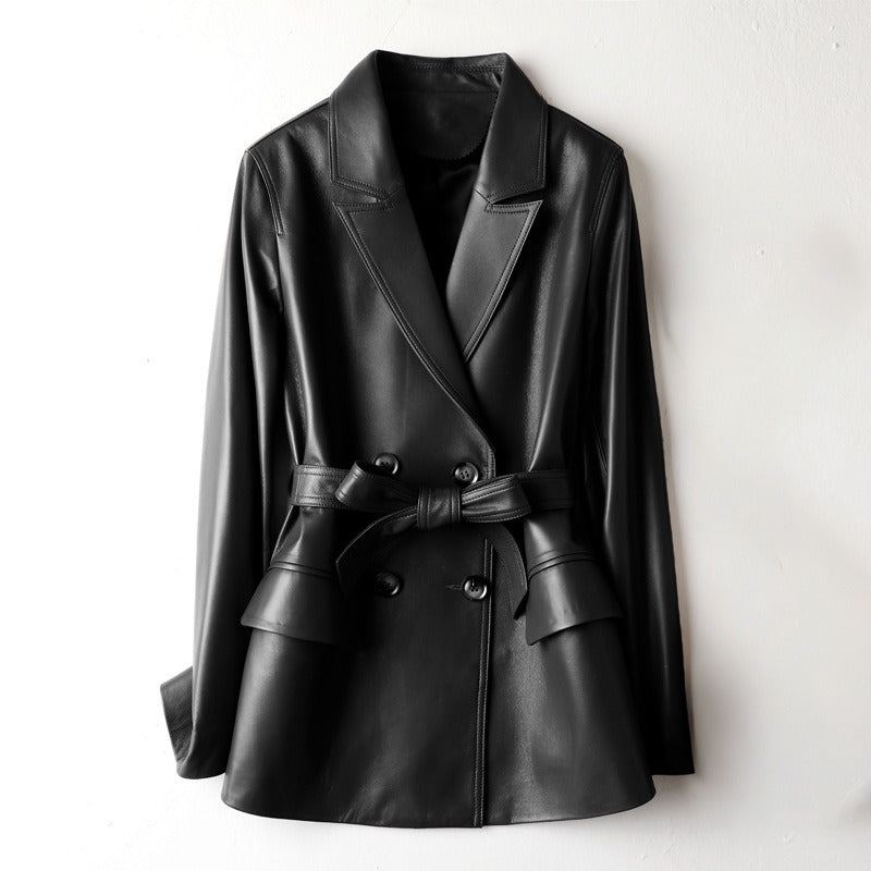 Eli Women's Leather Coat | Authentic Bovine, Artistic Design