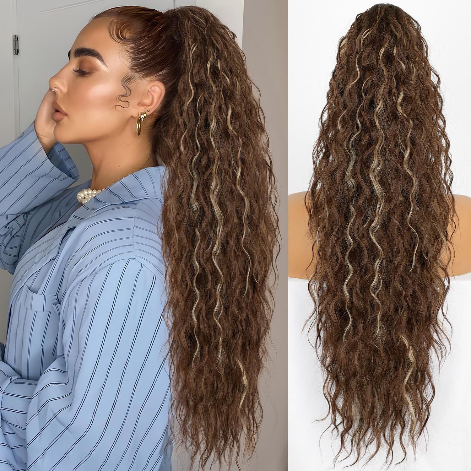 1+1 FREE | VeloLux Hair Enhancer™ — Instantly More Confidence with Full, Salon - Perfect Hair (Light brown ) - Beauty & Health | Zavonix