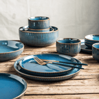 12-Piece Ceramic Dinnerware Set with Unique Hand-Stained Finish – Elegant and Durable 2