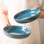 12-Piece Ceramic Dinnerware Set with Unique Hand-Stained Finish – Elegant and Durable 5