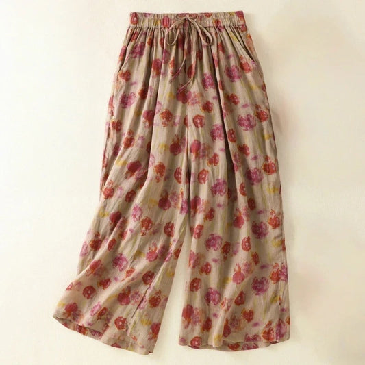 Liora — Women's Linen Wide-Leg Pants with Adjustable Waist