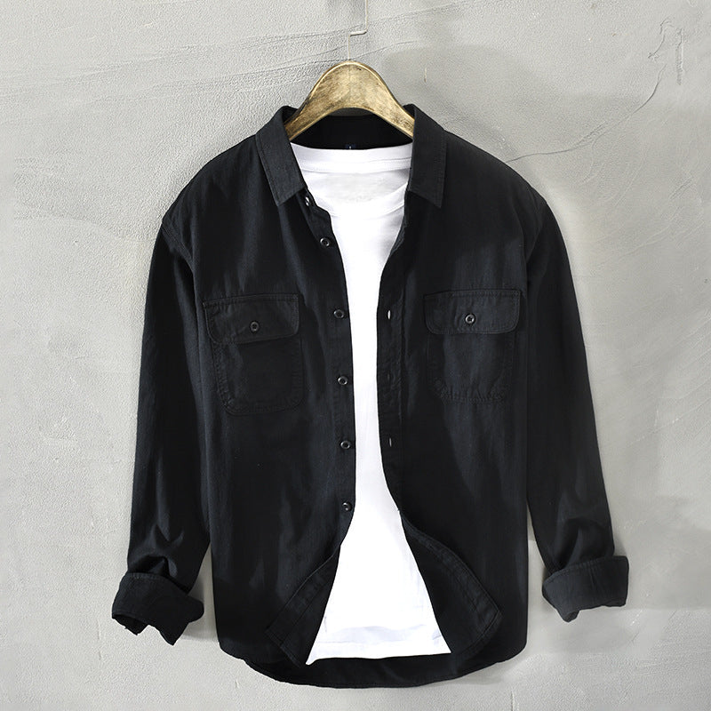 Lightweight Gossamer Linen Shirt with Flap Pockets, Relaxed Fit for All Seasons