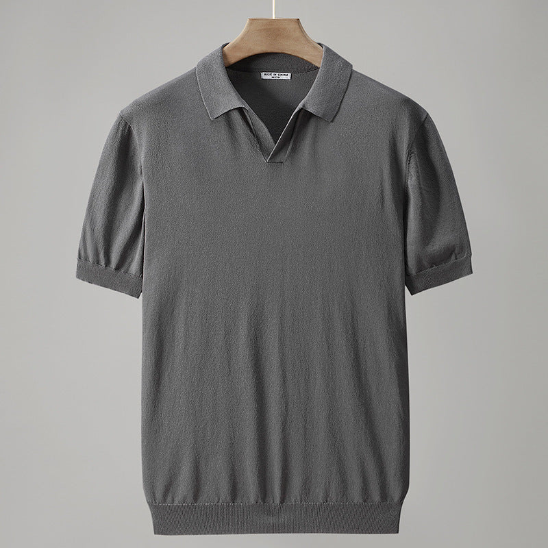 Summaro — Lightweight Ice Silk Polo Shirt with Structured Lapel