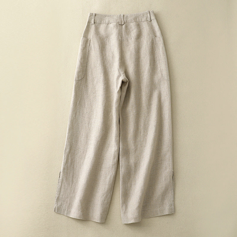 Linnea — Breathable Linen Wide-Leg Pants with Deep Pockets