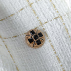 Women's Structured Cotton Blazer with Elegant Plaid Weave