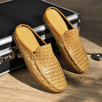 Briens Pantoletten | Handgewebtes Leder