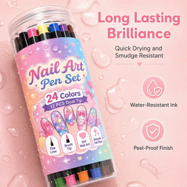 24 Color Dual Tip Nail Art Pens Product Image 09