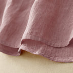 Lightweight Linen Blouse with Adjustable V-Neck and Rolled Sleeves