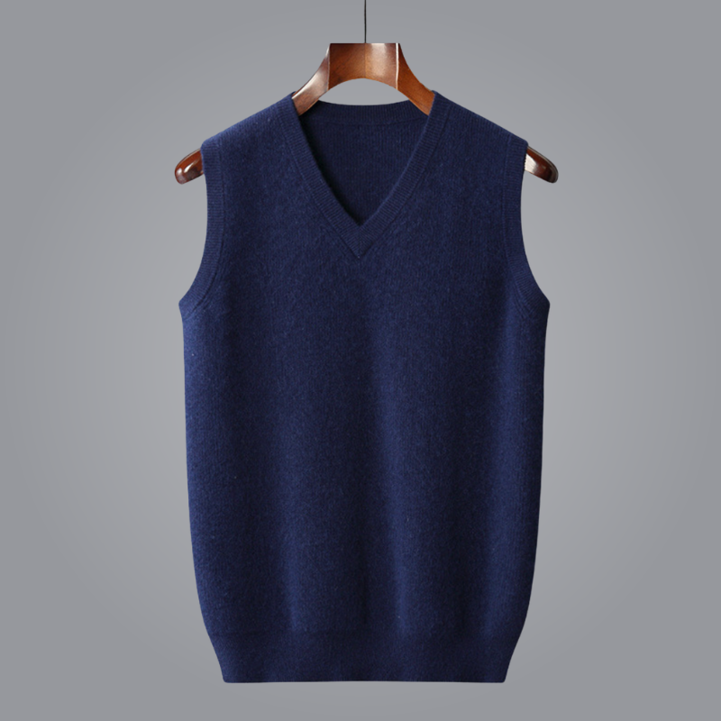 Elara — Tailored 100% Cashmere V-Neck Vest for Soft Warmth